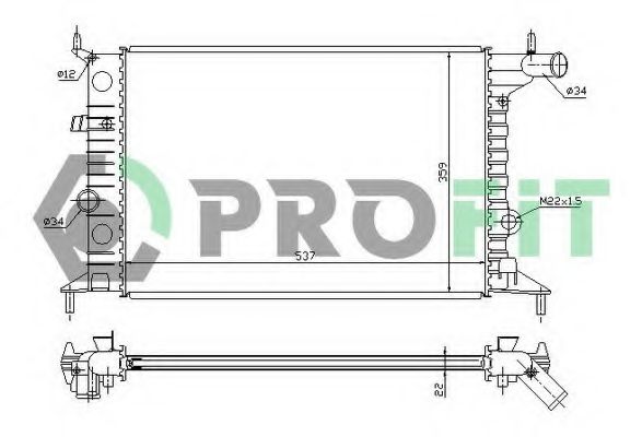PROFIT PR5077A3 Радиатор охлаждения двигателя PROFIT 