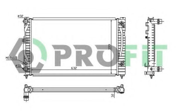 PROFIT PR9539A1 Радиатор охлаждения двигателя PROFIT для AUDI