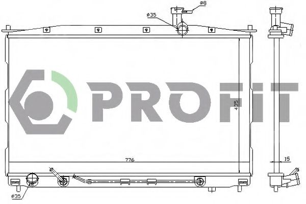 PROFIT PR1807A1 Радиатор охлаждения двигателя PROFIT 