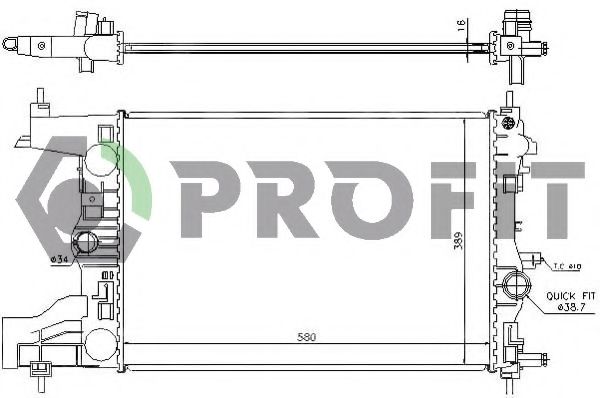 PROFIT PR5056A1 Радиатор охлаждения двигателя PROFIT для OPEL