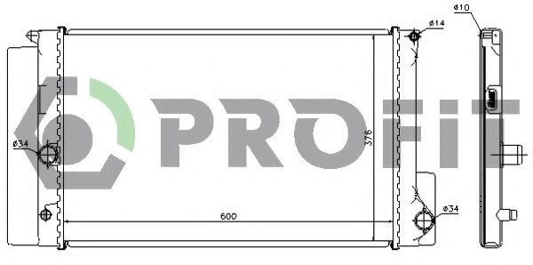 PROFIT PR1835A2 Радиатор охлаждения двигателя PROFIT 