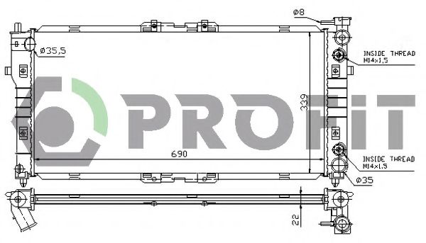 PROFIT PR3030A3 Радиатор охлаждения двигателя PROFIT 