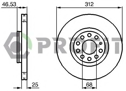 PROFIT 50101707 Тормозные диски PROFIT для SEAT