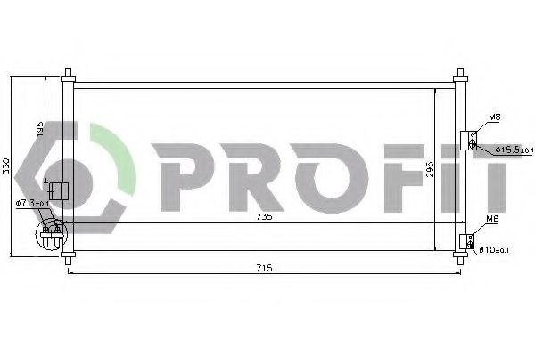 PROFIT PR1620C1 Радиатор кондиционера PROFIT 