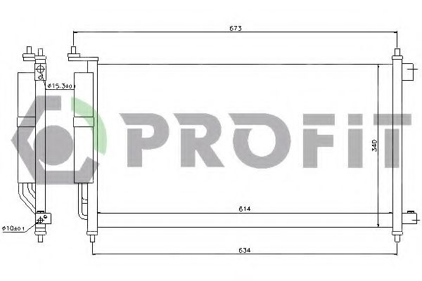 PROFIT PR1622C1 Радиатор кондиционера PROFIT 