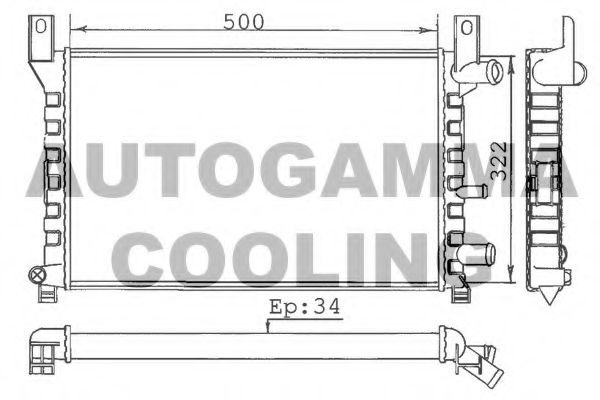 AUTOGAMMA 100330 Радиатор охлаждения двигателя AUTOGAMMA для FORD