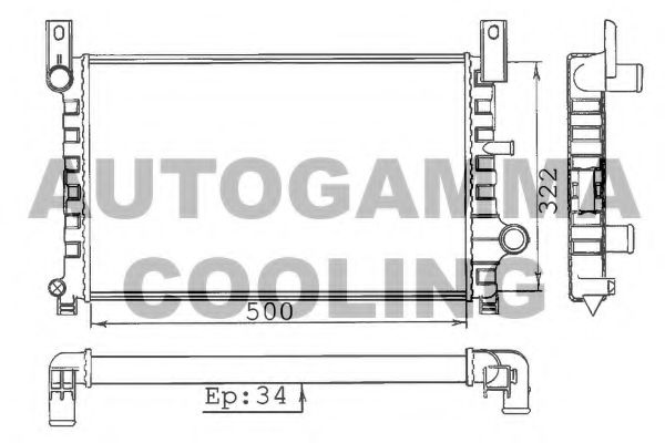 AUTOGAMMA 100331 Радиатор охлаждения двигателя для FORD ESCORT