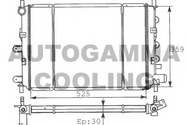 AUTOGAMMA 100347 Радиатор охлаждения двигателя для FORD ESCORT