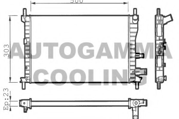 AUTOGAMMA 100356 Радиатор охлаждения двигателя для FORD COURIER