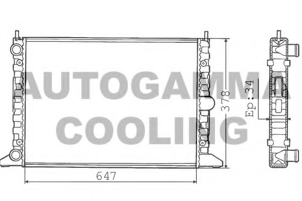 AUTOGAMMA 100358 Радиатор охлаждения двигателя AUTOGAMMA для FORD