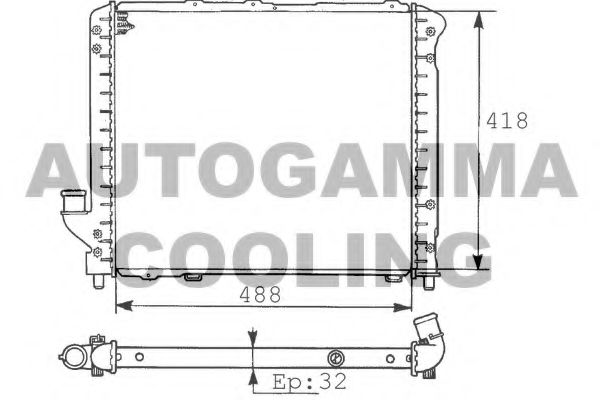 AUTOGAMMA 100460 Радиатор охлаждения двигателя для LANCIA KAPPA