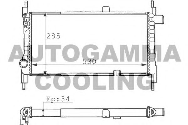 AUTOGAMMA 100686 Радиатор охлаждения двигателя AUTOGAMMA для OPEL