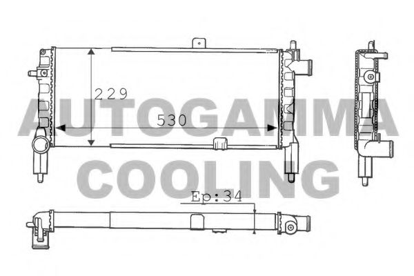 AUTOGAMMA 100706 Радиатор охлаждения двигателя AUTOGAMMA для OPEL
