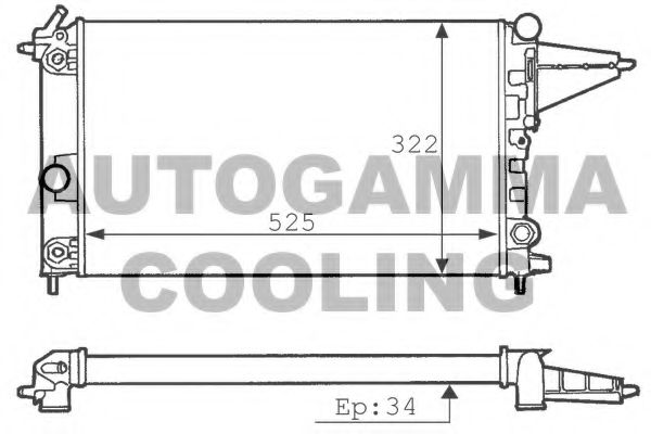 AUTOGAMMA 100727 Радиатор охлаждения двигателя AUTOGAMMA для OPEL