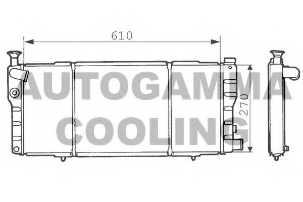 AUTOGAMMA 100743 Радиатор охлаждения двигателя для PEUGEOT 205