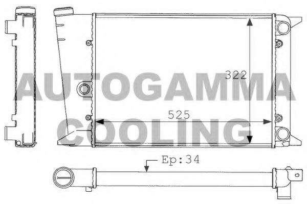 AUTOGAMMA 101050 Радиатор, охлаждение двигателя 