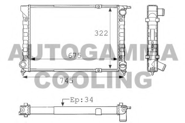 AUTOGAMMA 101053 Радиатор охлаждения двигателя для SEAT