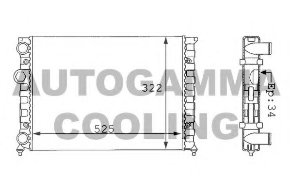 AUTOGAMMA 101056 Радиатор охлаждения двигателя AUTOGAMMA для VOLKSWAGEN