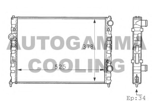 AUTOGAMMA 101075 Радиатор охлаждения двигателя AUTOGAMMA для VOLKSWAGEN