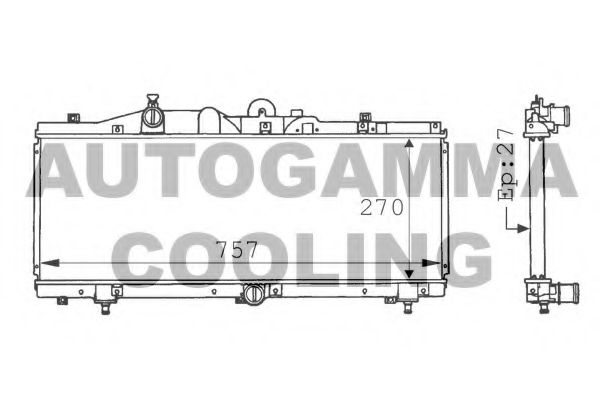 AUTOGAMMA 101161 Радиатор охлаждения двигателя для FIAT BARCHETTA