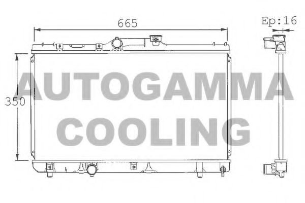 AUTOGAMMA 101354 Радиатор охлаждения двигателя AUTOGAMMA для TOYOTA