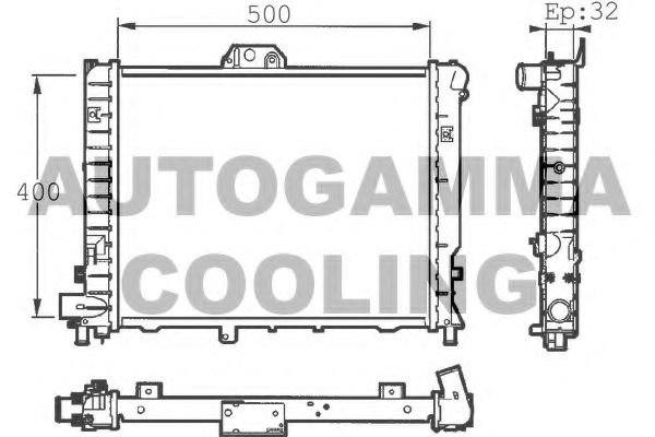 AUTOGAMMA 101394 Радиатор охлаждения двигателя для SAAB 9000