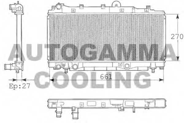 AUTOGAMMA 101427 Радиатор охлаждения двигателя для LANCIA