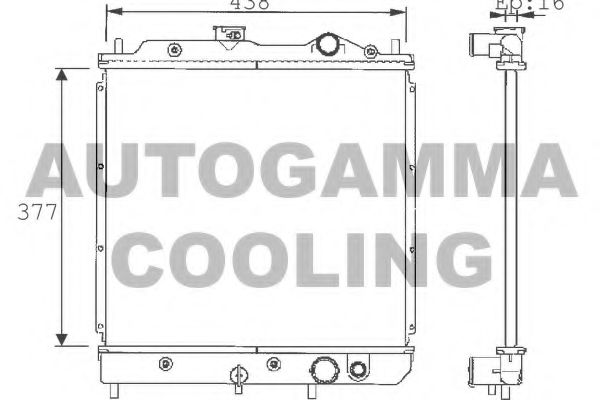 AUTOGAMMA 101434 Радиатор охлаждения двигателя для MITSUBISHI