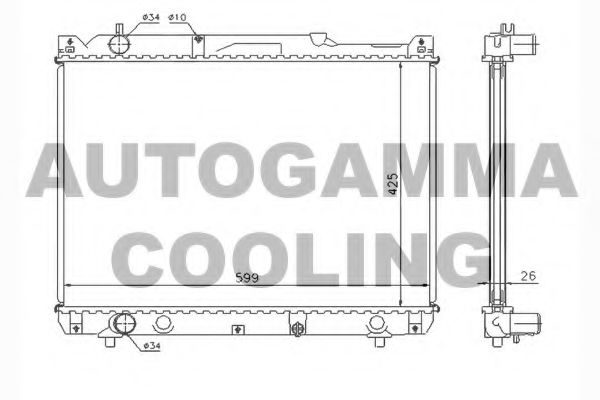 AUTOGAMMA 104376 Радиатор охлаждения двигателя AUTOGAMMA для SUZUKI