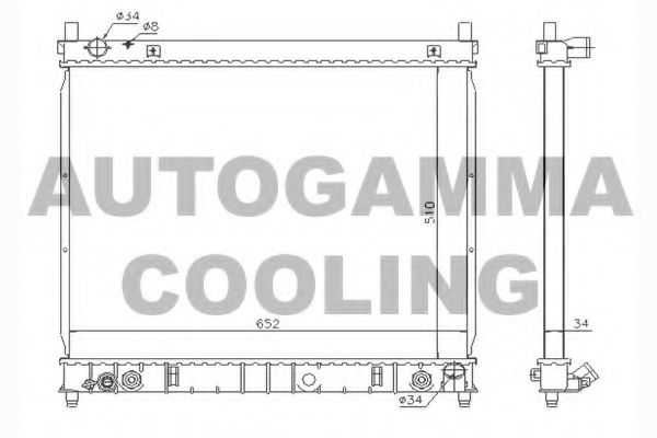 AUTOGAMMA 104425 Радиатор охлаждения двигателя AUTOGAMMA для SSANGYONG