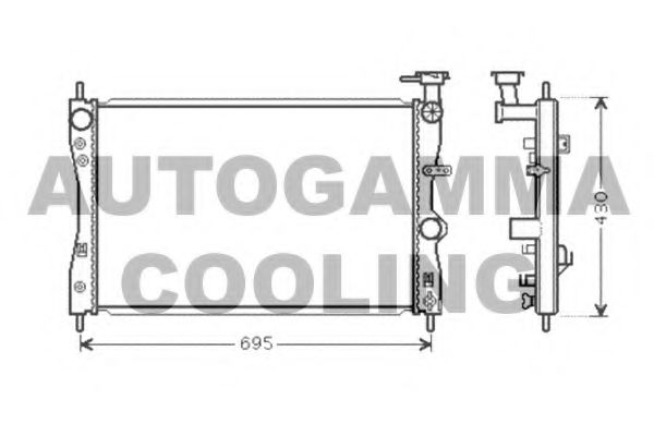 AUTOGAMMA 104554 Радиатор охлаждения двигателя для MITSUBISHI MIRAGE