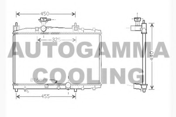AUTOGAMMA 104571 Радиатор охлаждения двигателя AUTOGAMMA для TOYOTA YARIS