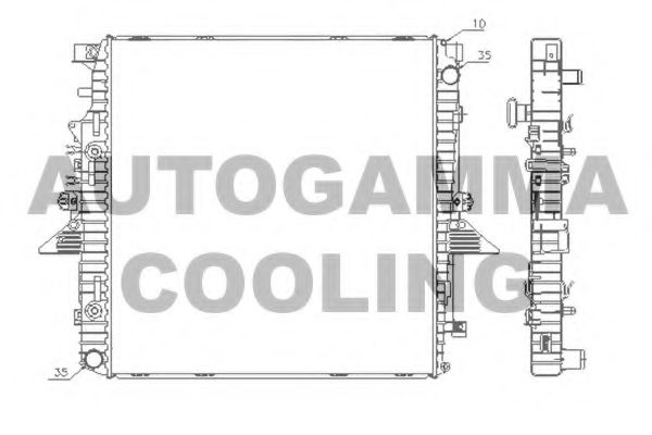 AUTOGAMMA 105262 Радиатор охлаждения двигателя для LAND ROVER DISCOVERY