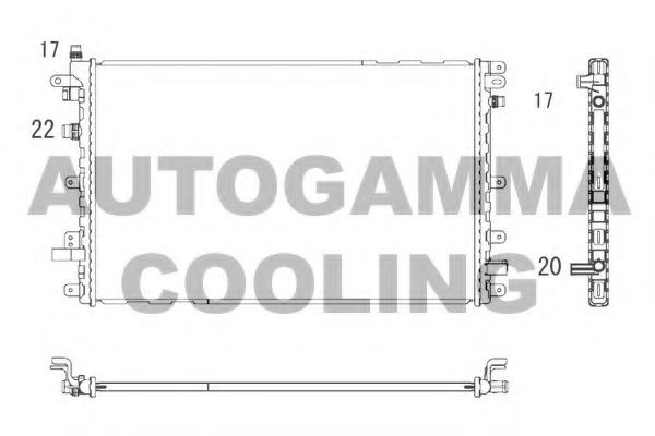 AUTOGAMMA 107284 Радиатор охлаждения двигателя AUTOGAMMA для CHEVROLET