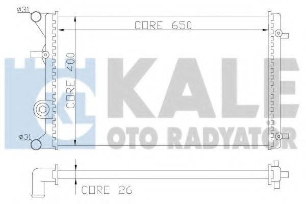 KALE OTO RADYATÖR 366400 Радиатор охлаждения двигателя KALE OTO RADYATÖR для VOLKSWAGEN