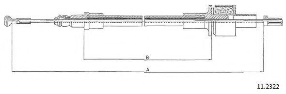 CABOR 112322 Трос, управление сцеплением 