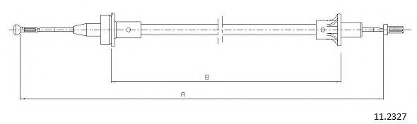 CABOR 112327 Трос, управление сцеплением 