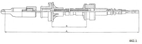 CABOR 4421 Трос, управление сцеплением CABOR 4421 Трос, управление сцеплением