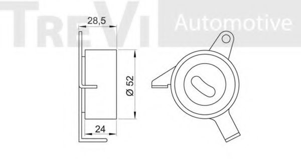 TD1484 TREVI AUTOMOTIVE Натяжной ролик, ремень ГРМ TD1484 TREVI AUTOMOTIVE Натяжной ролик, ремень ГРМ