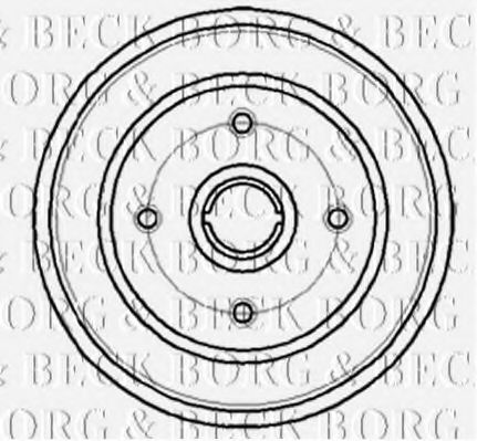 BORG & BECK BBR7044 Тормозной барабан BORG & BECK для OPEL