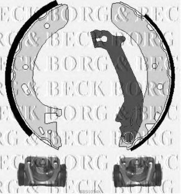 BORG & BECK BBS1054K Ремкомплект барабанных колодок для FORD MONDEO (Форд Мондео)