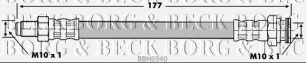 BORG & BECK BBH6940 Тормозной шланг для PEUGEOT 205