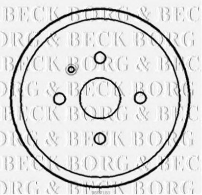 BORG & BECK BBR7183 Тормозной барабан для AUDI A2