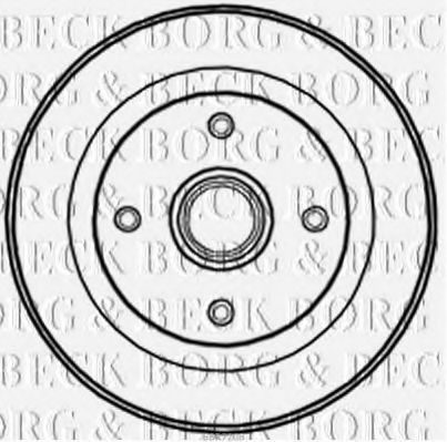 BORG & BECK BBR7208 Тормозной барабан BORG & BECK для KIA