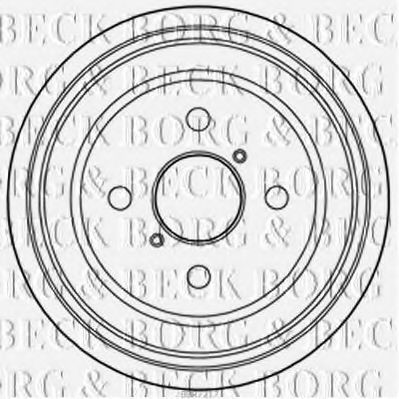 BORG & BECK BBR7217 Тормозной барабан BORG & BECK для TOYOTA
