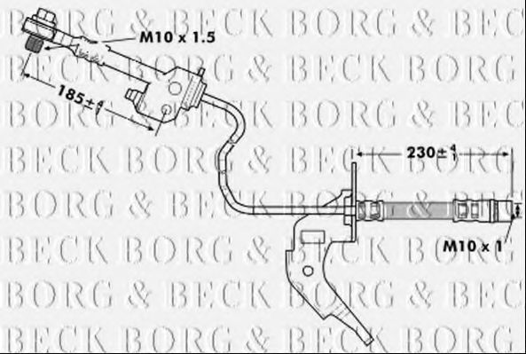 BORG & BECK BBH7122 Тормозной шланг для OPEL MERIVA