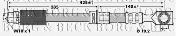 BORG & BECK BBH7124 Тормозной шланг для OPEL SIGNUM