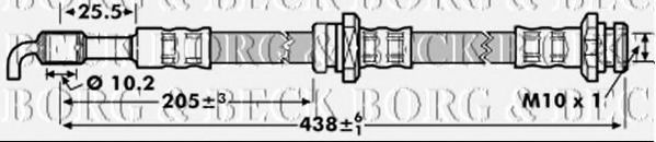 BORG & BECK BBH7127 Тормозной шланг для ISUZU