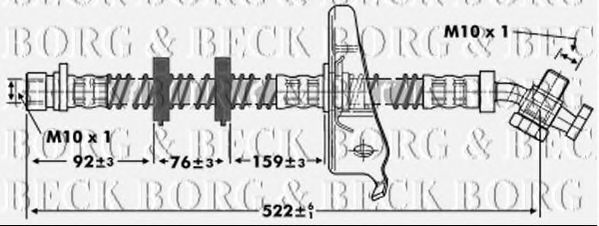BORG & BECK BBH6802 Тормозной шланг для LAND ROVER