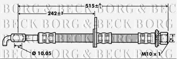 BORG & BECK BBH7417 Тормозной шланг для TOYOTA AYGO